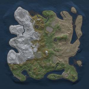 Thumbnail Rust Map: Procedural Map, Size: 3500, Seed: 820356384, 19 Monuments