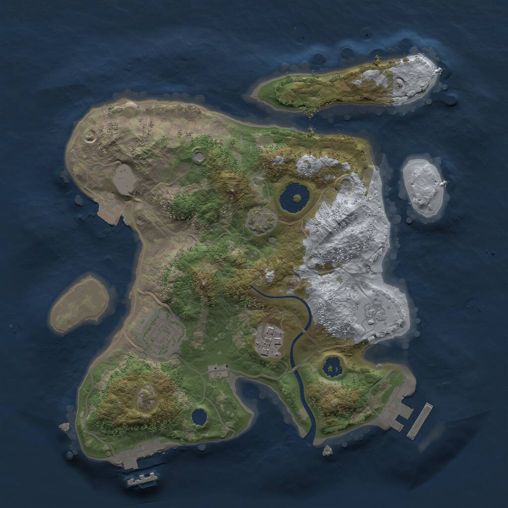 Rust Map: Procedural Map, Size: 2600, Seed: 444111, 7 Monuments