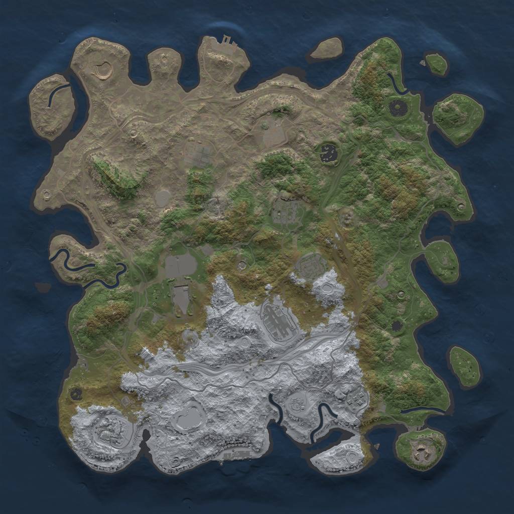 Rust Map: Procedural Map, Size: 4250, Seed: 440137414, 20 Monuments