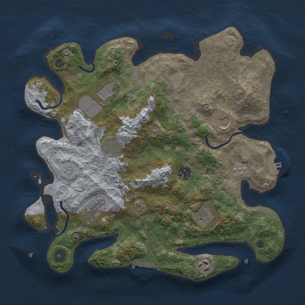 Rust Map: Procedural Map, Size: 3500, Seed: 2099999700, 16 Monuments
