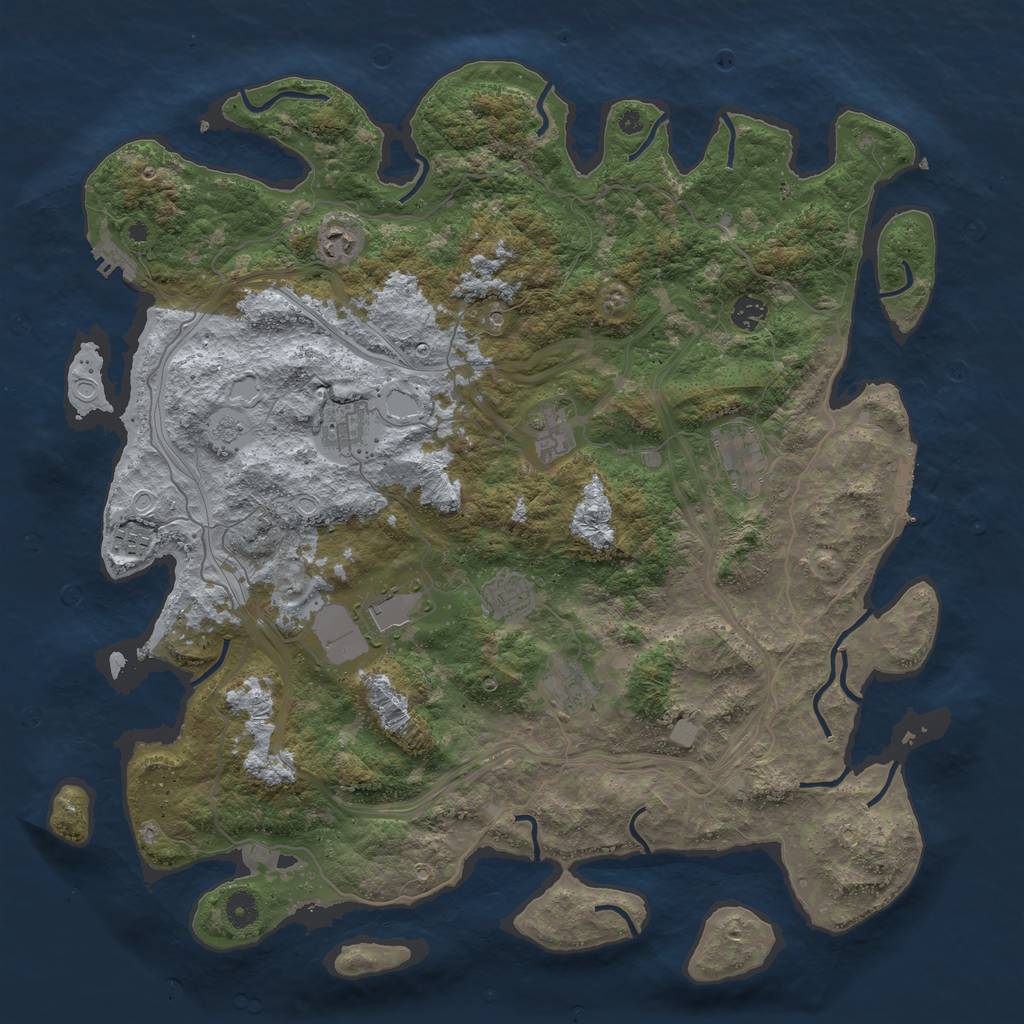 Rust Map: Procedural Map, Size: 4500, Seed: 1973923, 18 Monuments
