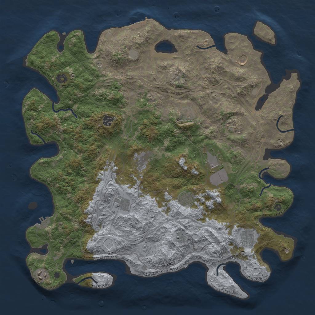 Rust Map: Procedural Map, Size: 4500, Seed: 978016597, 20 Monuments