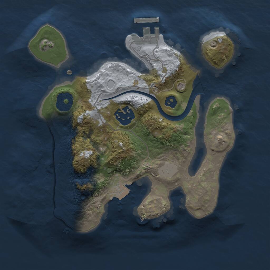 Rust Map: Procedural Map, Size: 2204, Seed: 135592798, 3 Monuments