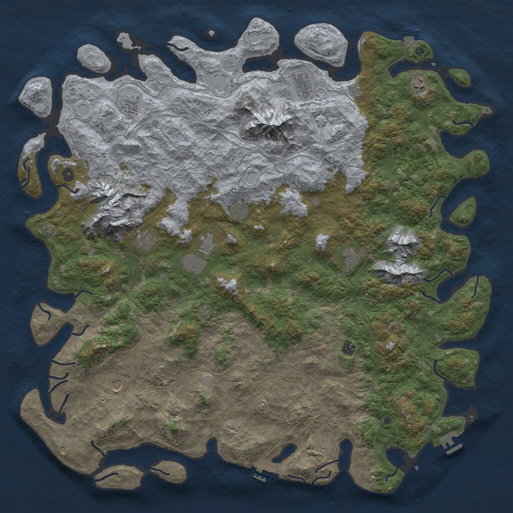 Rust Map: Procedural Map, Size: 6000, Seed: 20230130, 17 Monuments