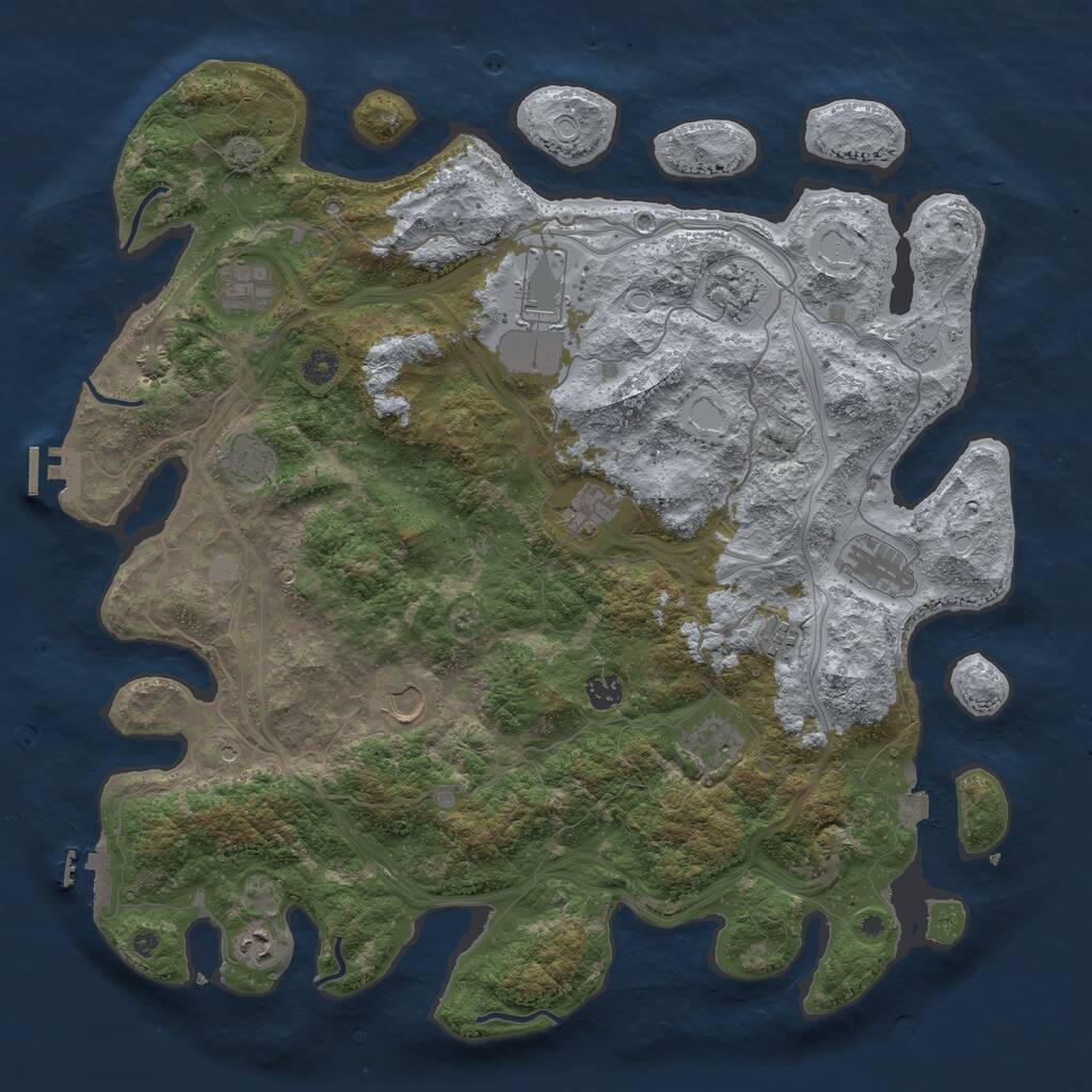 Rust Map: Procedural Map, Size: 4500, Seed: 265628883, 17 Monuments