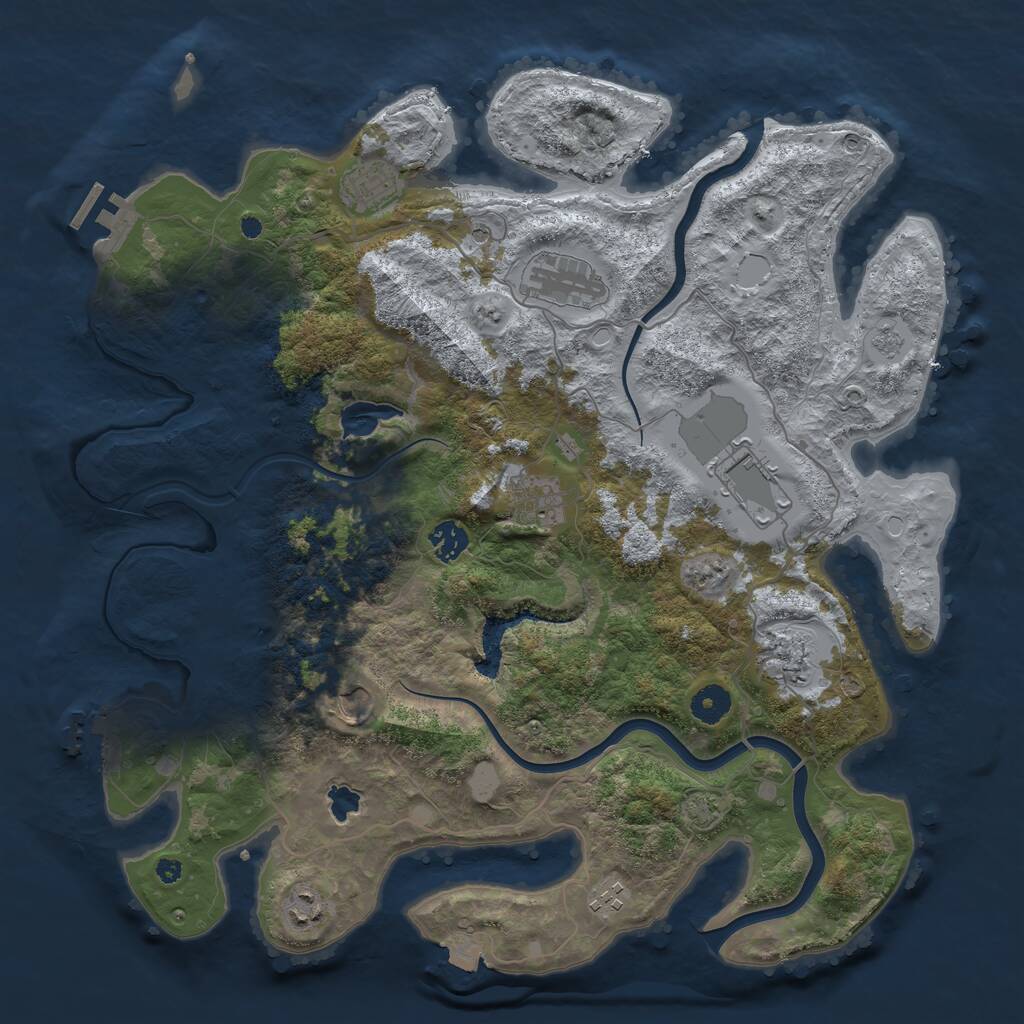 Rust Map: Procedural Map, Size: 4000, Seed: 3250, 15 Monuments