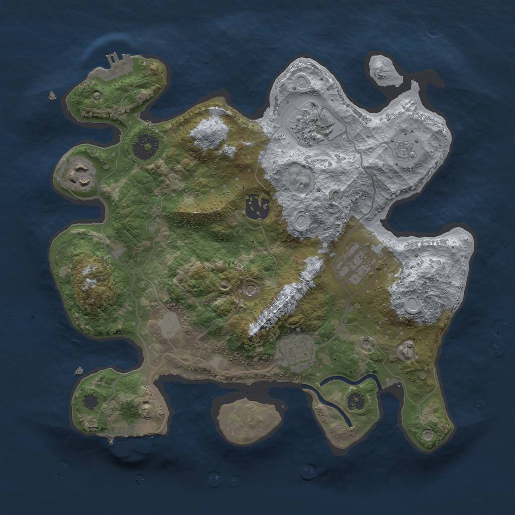 Rust Map: Procedural Map, Size: 3000, Seed: 9131, 12 Monuments
