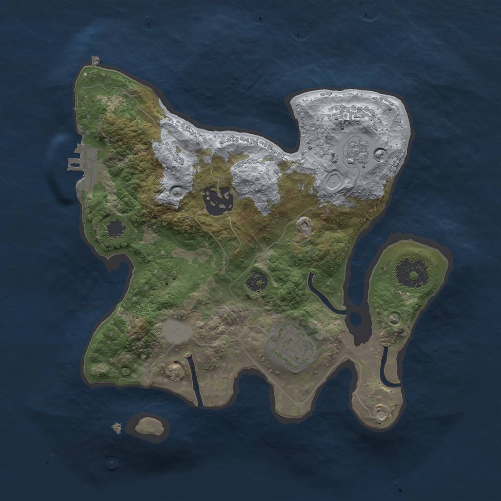 Rust Map: Procedural Map, Size: 2400, Seed: 18422703, 9 Monuments
