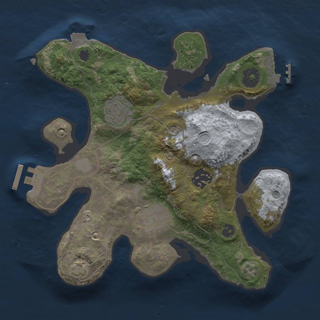 Rust Map: Procedural Map, Size: 2500, Seed: 98634, 8 Monuments