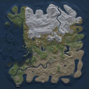 Thumbnail Rust Map: Procedural Map, Size: 5010, Seed: 1, 17 Monuments