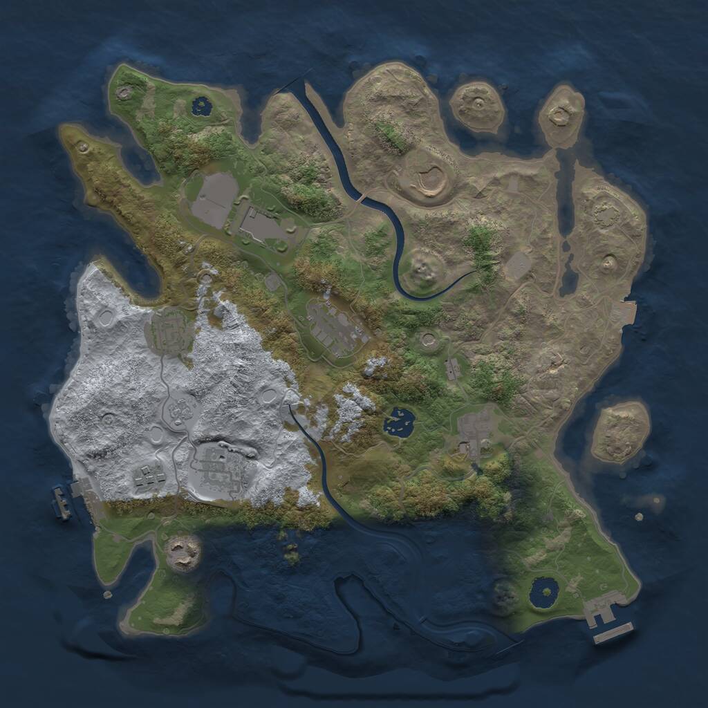 Rust Map: Procedural Map, Size: 3500, Seed: 200979164, 15 Monuments