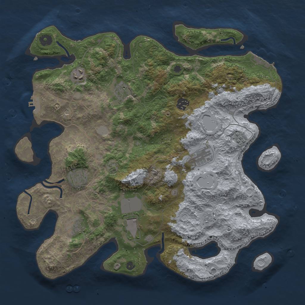 Rust Map: Procedural Map, Size: 3750, Seed: 56578, 15 Monuments