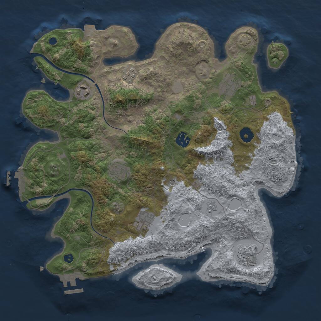Rust Map: Procedural Map, Size: 3400, Seed: 1979068328, 13 Monuments