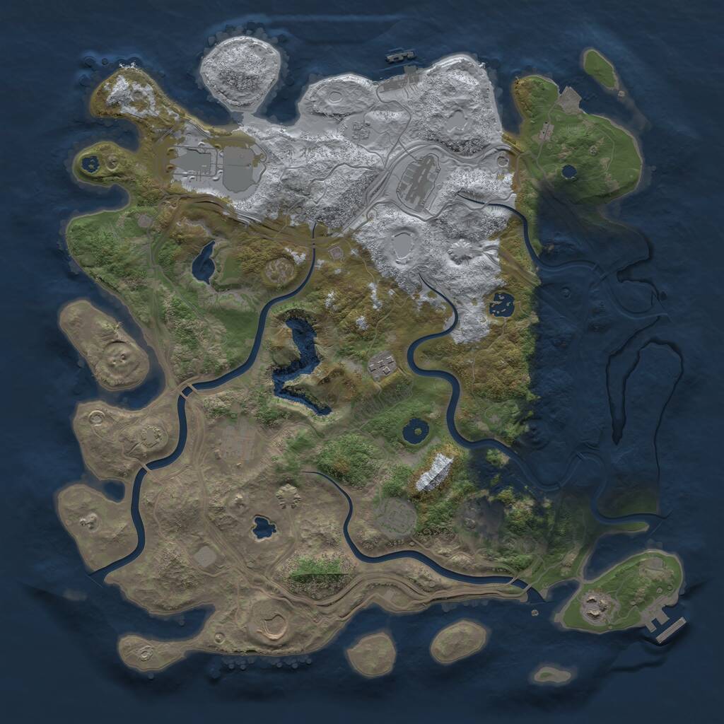 Rust Map: Procedural Map, Size: 4250, Seed: 17615, 15 Monuments