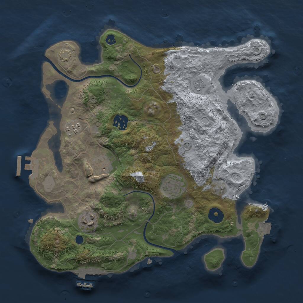 Rust Map: Procedural Map, Size: 3000, Seed: 59579, 11 Monuments