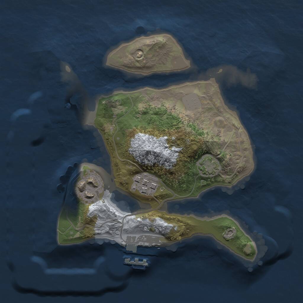 Rust Map: Procedural Map, Size: 2000, Seed: 5855523, 5 Monuments