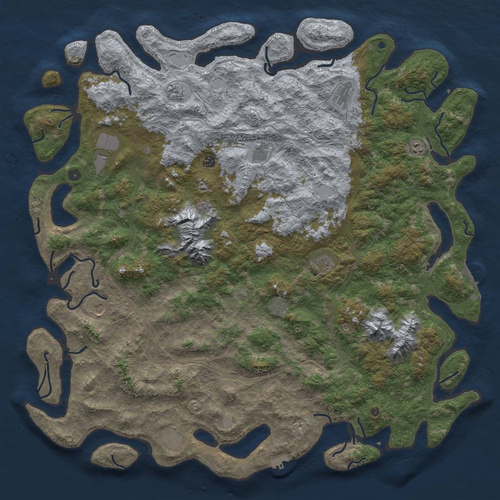 Rust Map: Procedural Map, Size: 6000, Seed: 51992707, 20 Monuments