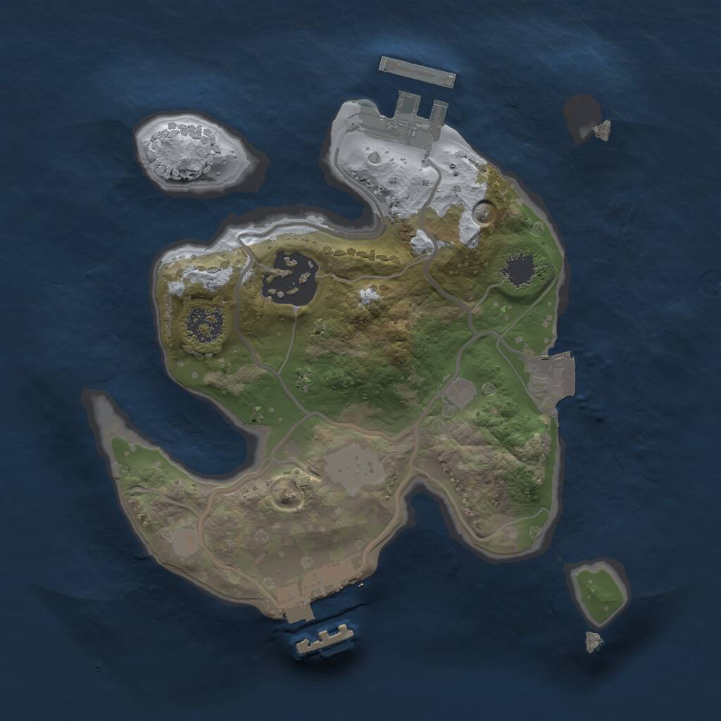 Rust Map: Procedural Map, Size: 1900, Seed: 865824607, 4 Monuments