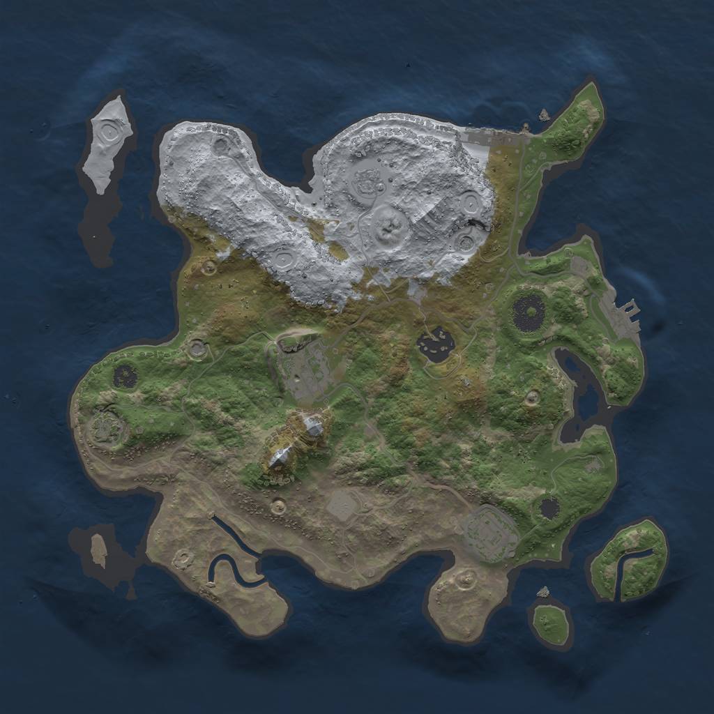 Rust Map: Procedural Map, Size: 3050, Seed: 1234, 11 Monuments
