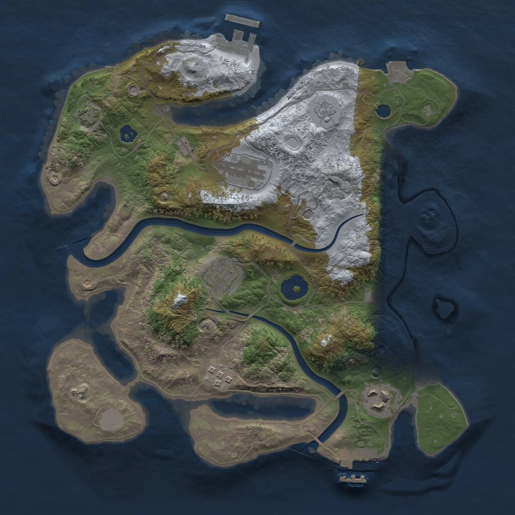 Rust Map: Procedural Map, Size: 3000, Seed: 4920637, 10 Monuments