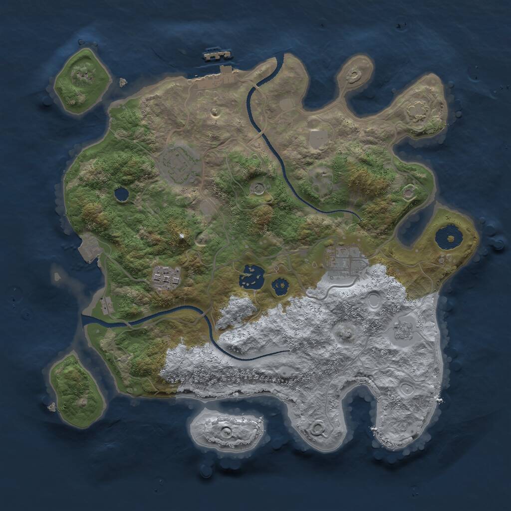 Rust Map: Procedural Map, Size: 3000, Seed: 307011922, 9 Monuments
