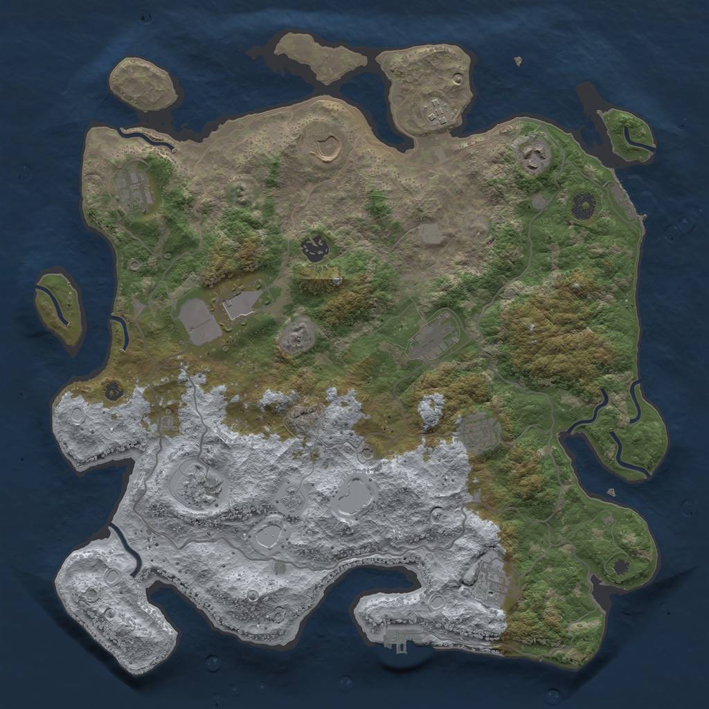 Rust Map: Procedural Map, Size: 4069, Seed: 2147483647, 17 Monuments