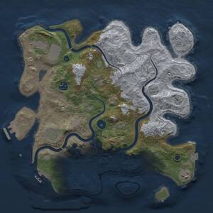 Thumbnail Rust Map: Procedural Map, Size: 3500, Seed: 52341925, 12 Monuments