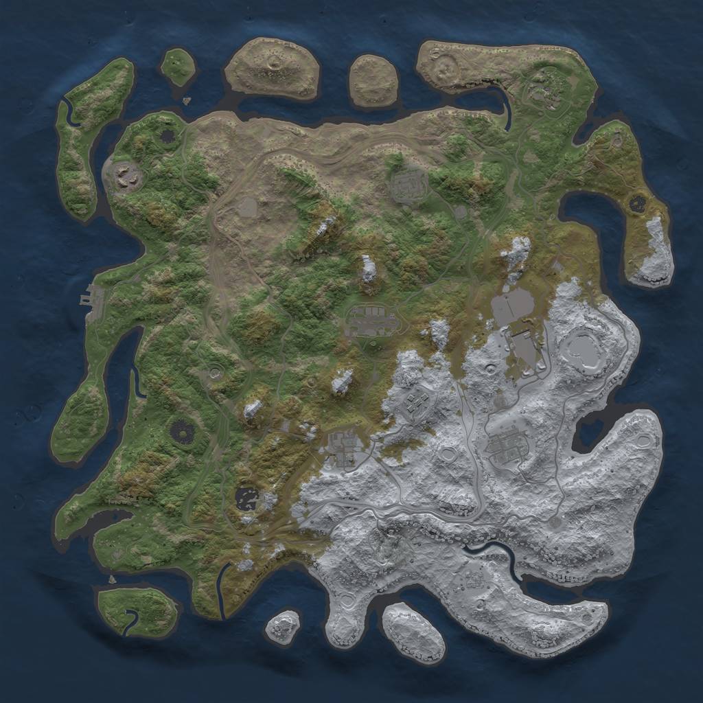 Rust Map: Procedural Map, Size: 4250, Seed: 9878171, 17 Monuments