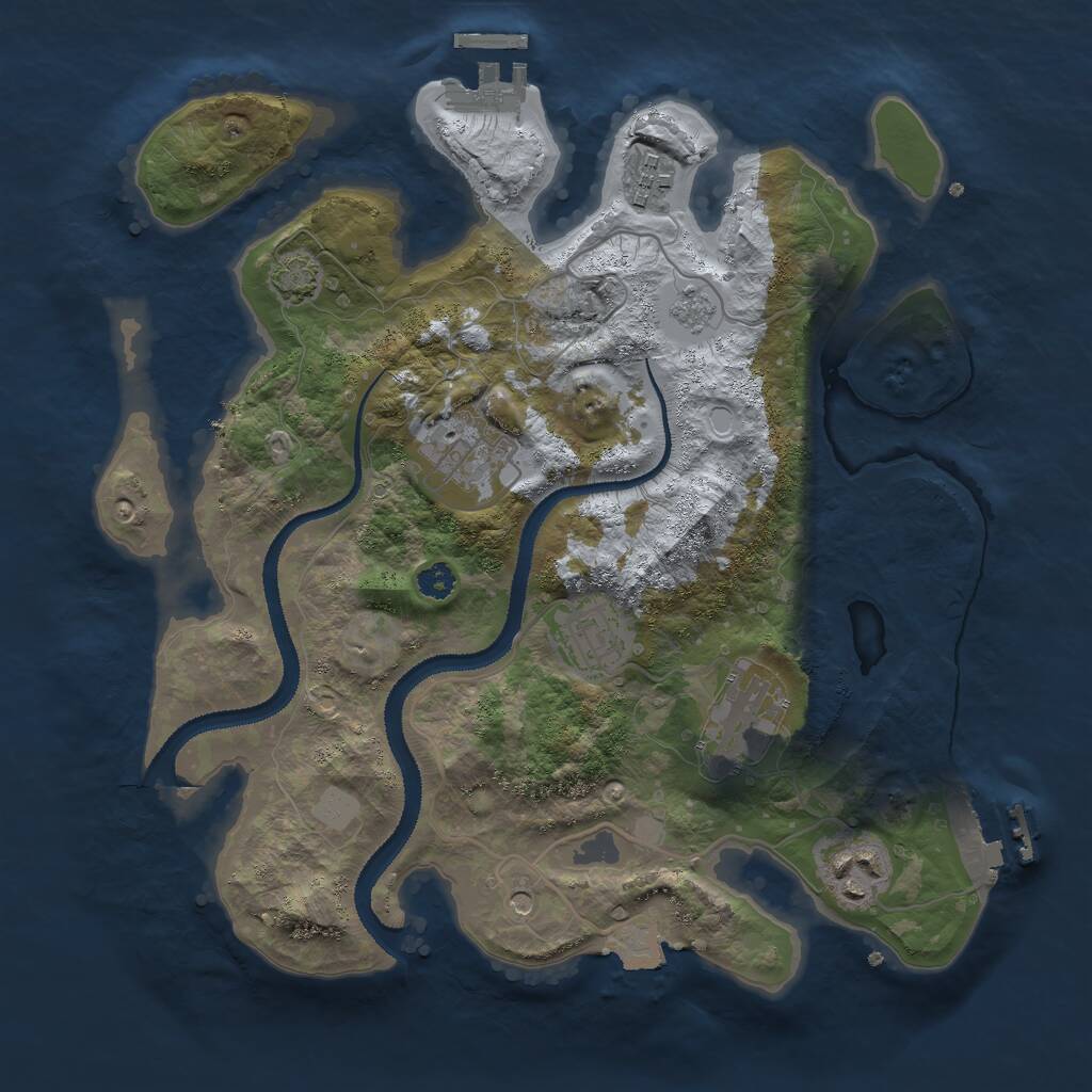 Rust Map: Procedural Map, Size: 3000, Seed: 86919, 11 Monuments
