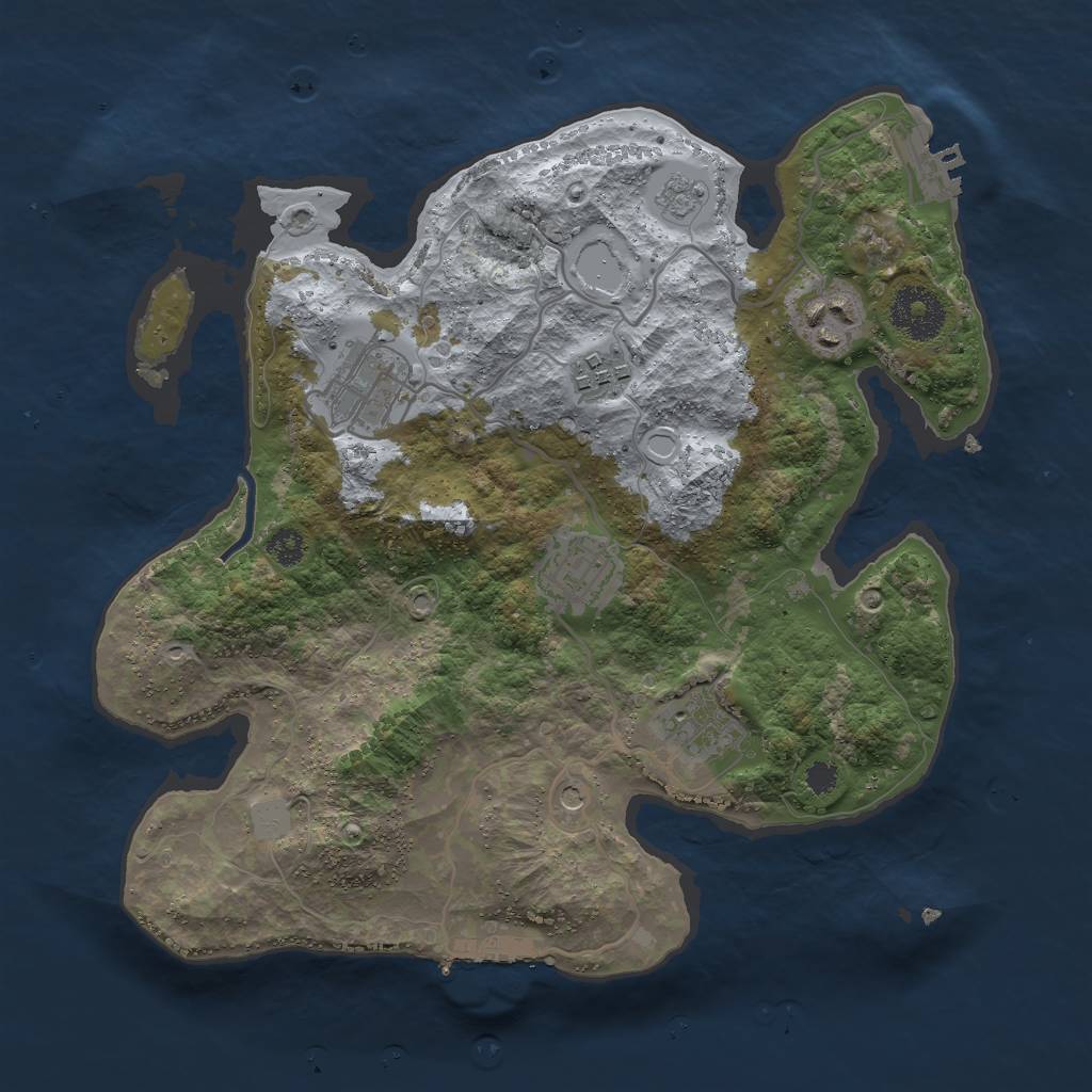 Rust Map: Procedural Map, Size: 3000, Seed: 1143483727, 14 Monuments