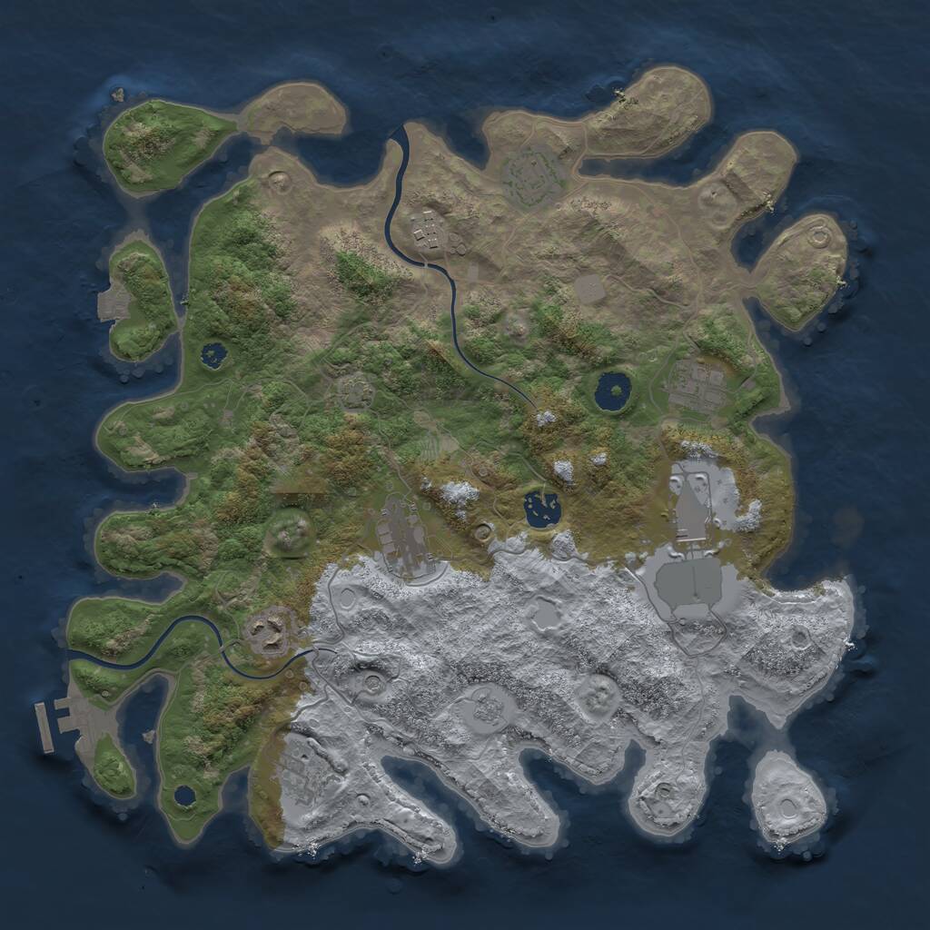 Rust Map: Procedural Map, Size: 3700, Seed: 12911, 13 Monuments