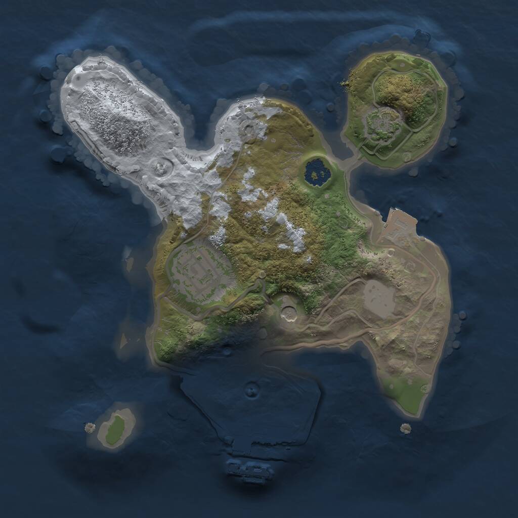 Rust Map: Procedural Map, Size: 2000, Seed: 2321, 5 Monuments