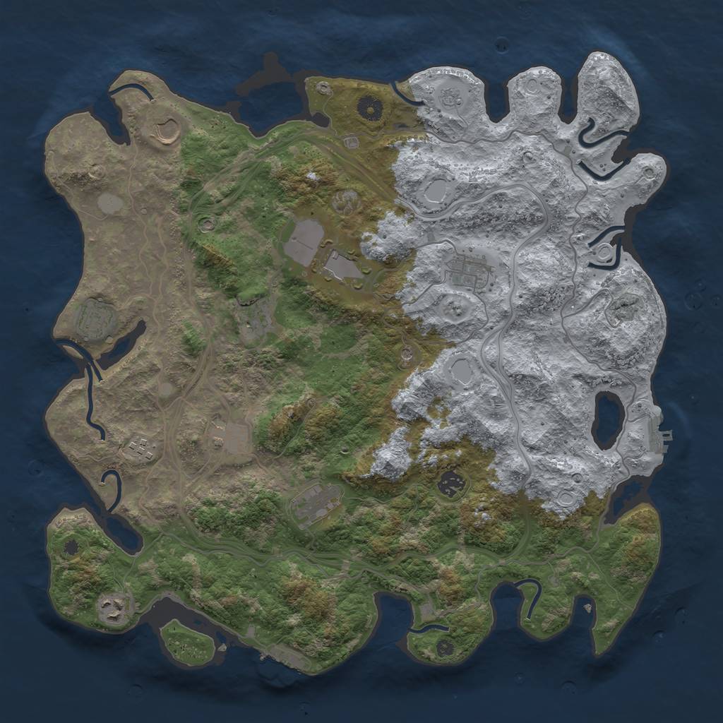 Rust Map: Procedural Map, Size: 4250, Seed: 1292630081, 17 Monuments