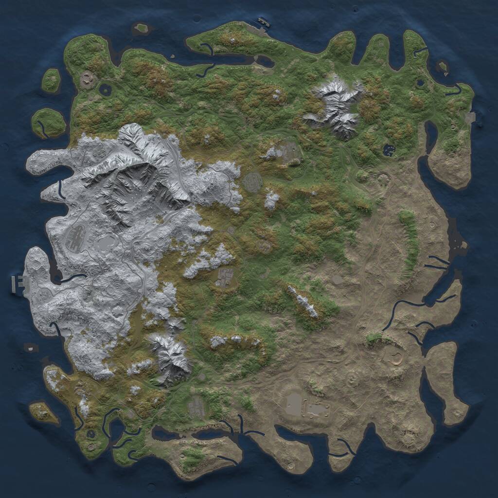 Rust Map: Procedural Map, Size: 6000, Seed: 1424473496, 17 Monuments