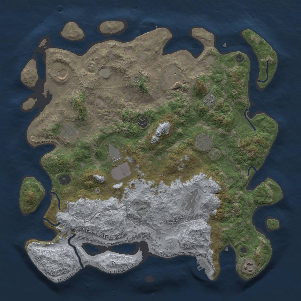 Rust Map: Procedural Map, Size: 4000, Seed: 1647382648, 16 Monuments