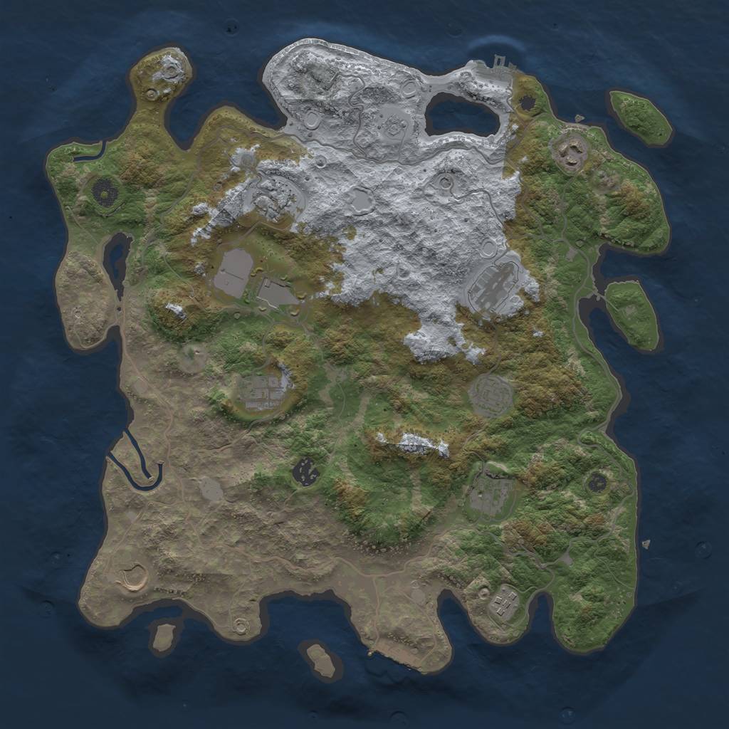 Rust Map: Procedural Map, Size: 4096, Seed: 1816171915, 19 Monuments