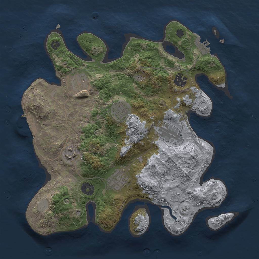Rust Map: Procedural Map, Size: 3000, Seed: 3417625, 15 Monuments