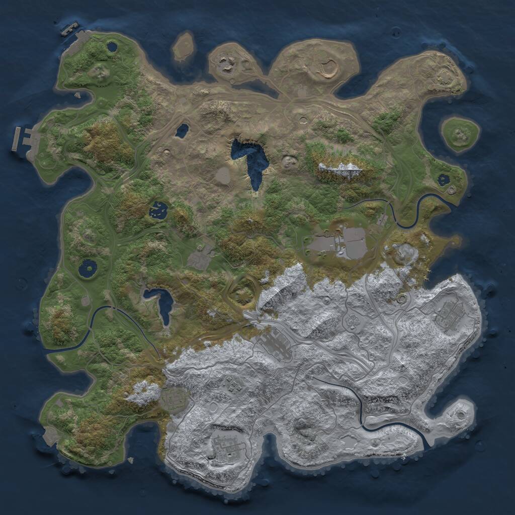 Rust Map: Procedural Map, Size: 4250, Seed: 1760422607, 16 Monuments