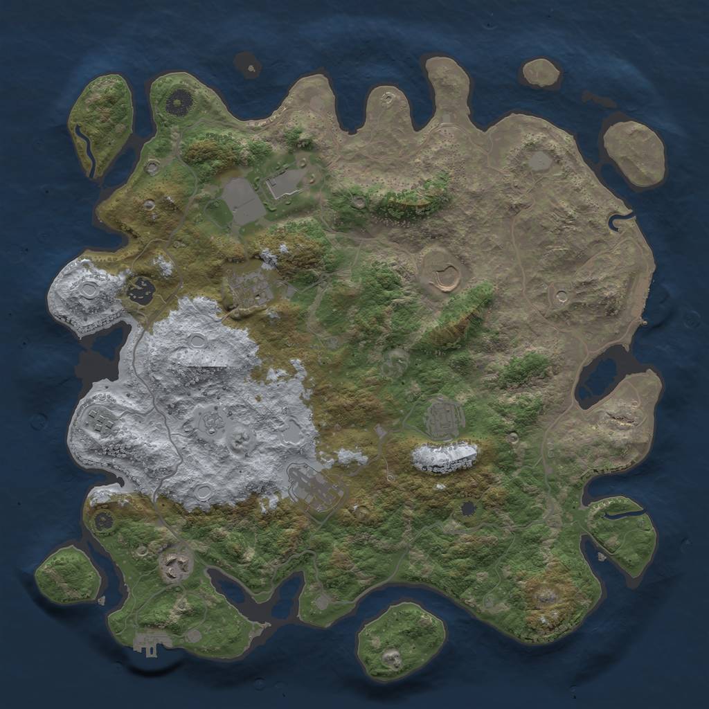 Rust Map: Procedural Map, Size: 4000, Seed: 424947560, 17 Monuments
