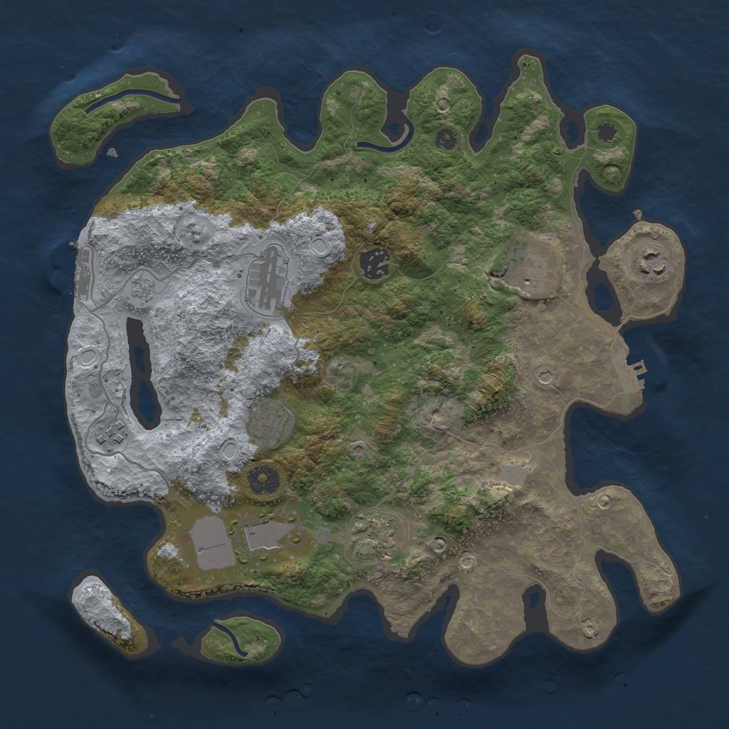 Rust Map: Procedural Map, Size: 3500, Seed: 98498241, 17 Monuments