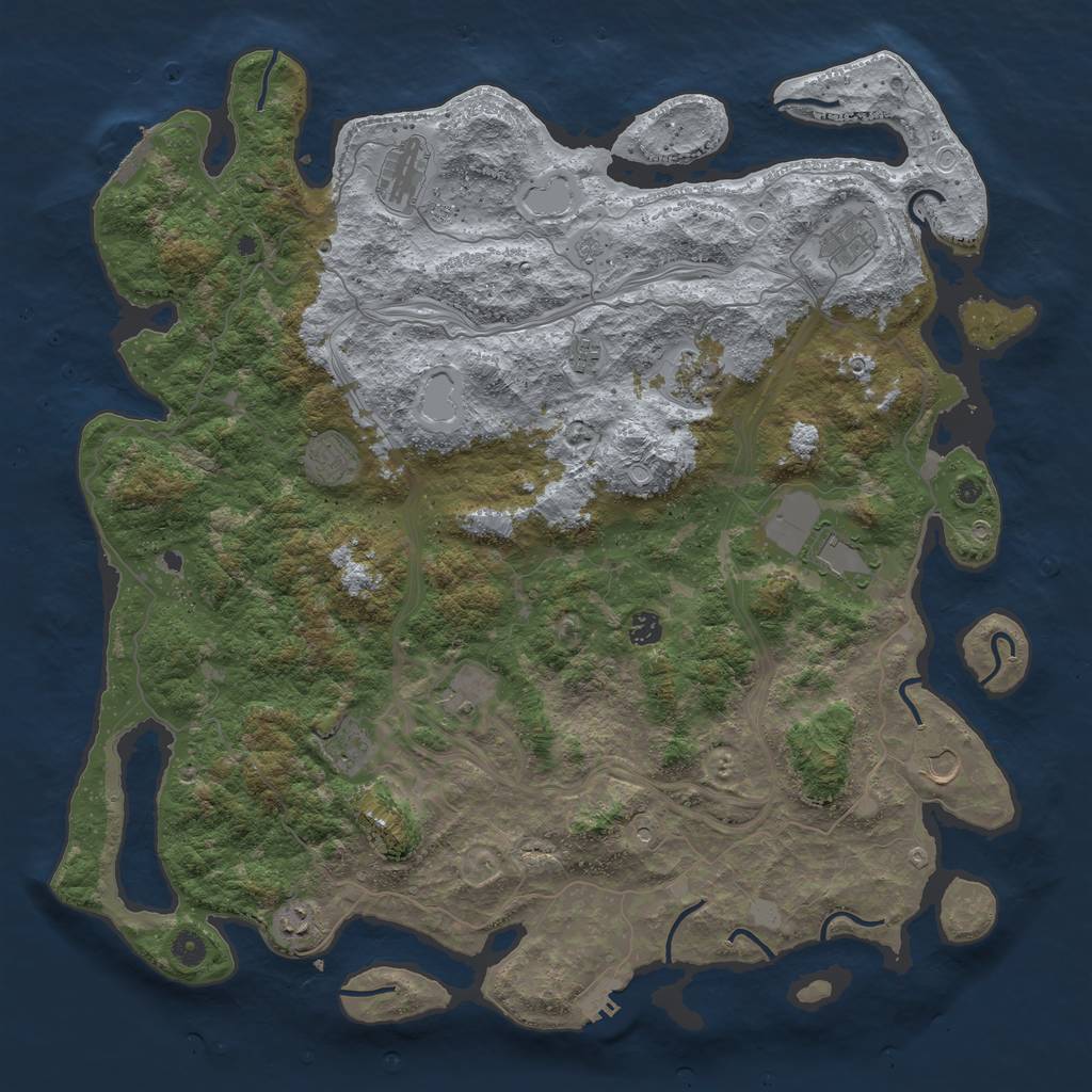 Rust Map: Procedural Map, Size: 4800, Seed: 238302038, 18 Monuments