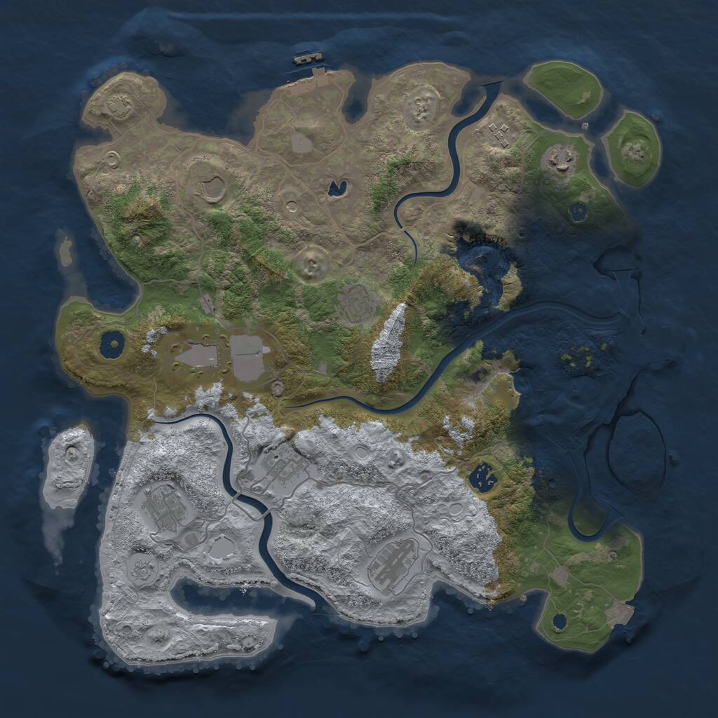 Rust Map: Procedural Map, Size: 4000, Seed: 84904127, 15 Monuments
