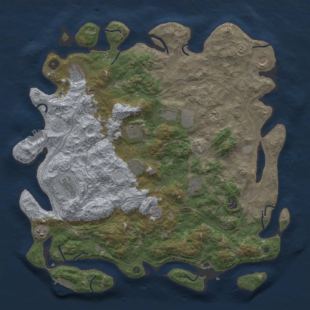Rust Map: Procedural Map, Size: 4500, Seed: 113330619, 20 Monuments