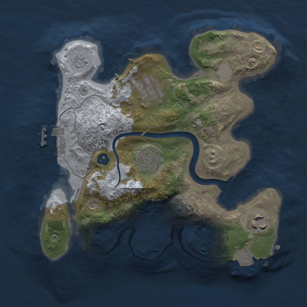 Rust Map: Procedural Map, Size: 2500, Seed: 825182806, 8 Monuments
