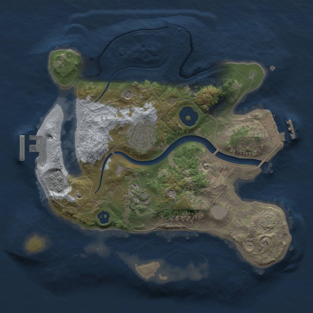 Rust Map: Procedural Map, Size: 2500, Seed: 305, 8 Monuments