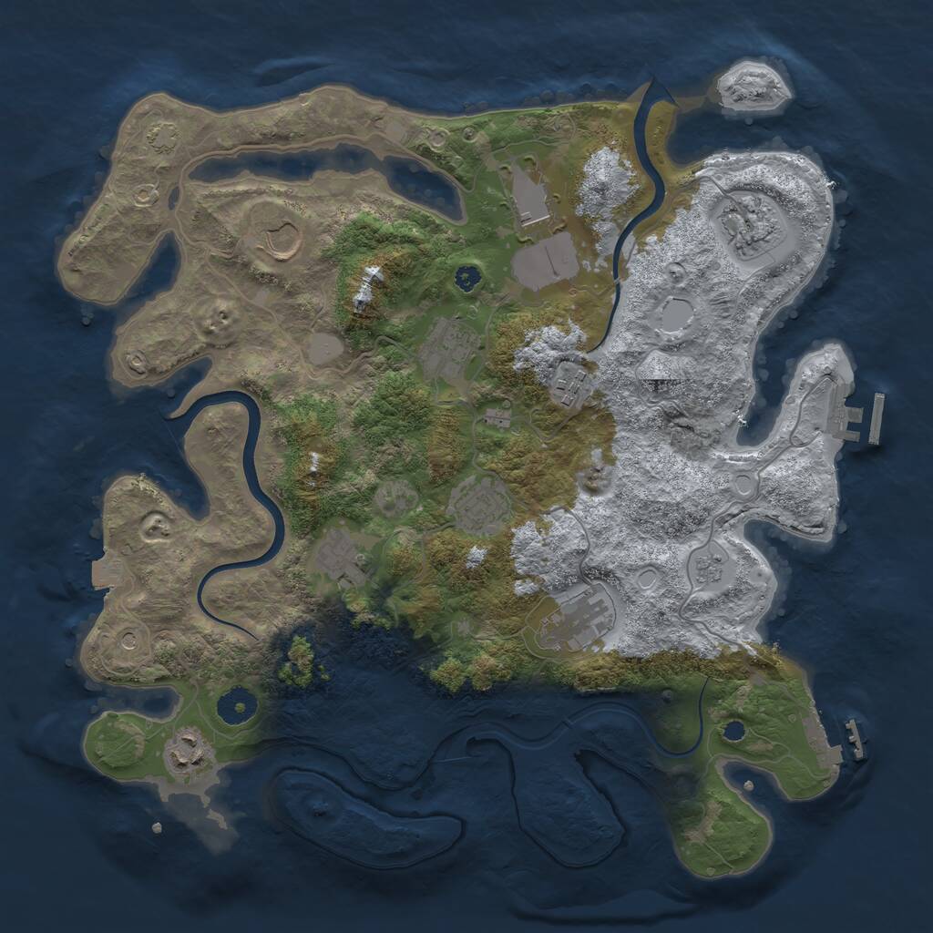 Rust Map: Procedural Map, Size: 3700, Seed: 1311474332, 15 Monuments