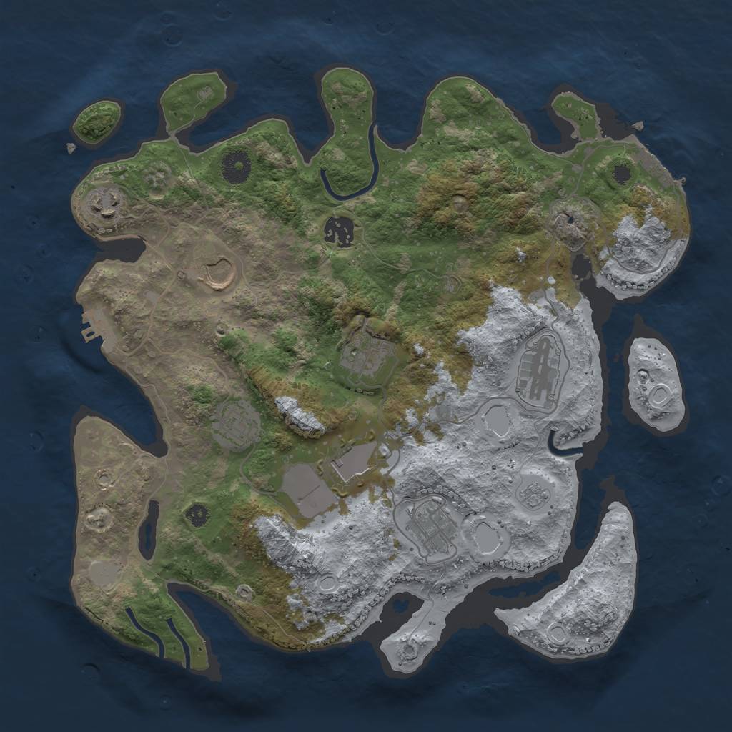Rust Map: Procedural Map, Size: 3500, Seed: 16906, 16 Monuments