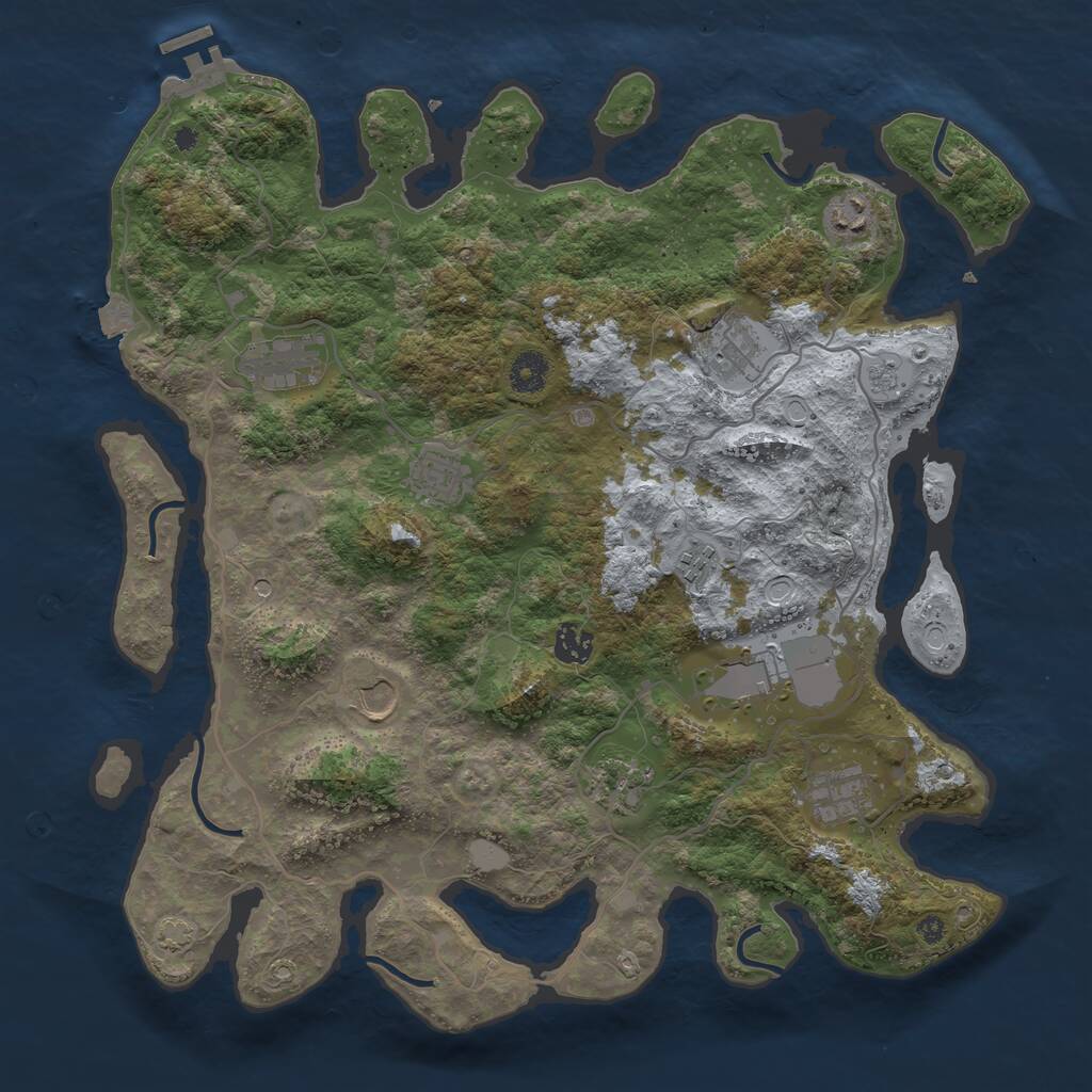 Rust Map: Procedural Map, Size: 4000, Seed: 897339135, 15 Monuments