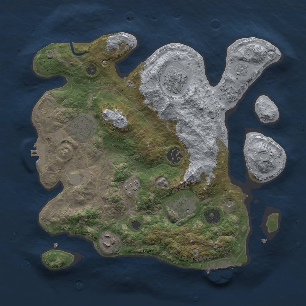 Rust Map: Procedural Map, Size: 3000, Seed: 5291840, 15 Monuments