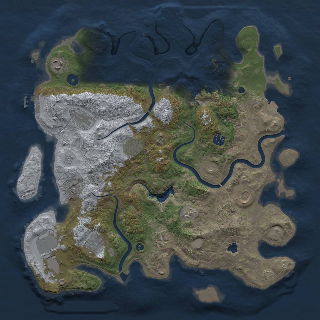 Rust Map: Procedural Map, Size: 4000, Seed: 3214, 15 Monuments